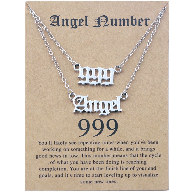 Angel Lucky Number Suit Clavicle Chain Necklaces