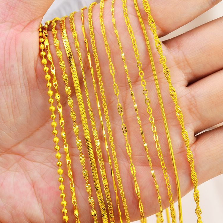 Women's Vietnam Alluvial Gold No Color Fading Necklaces