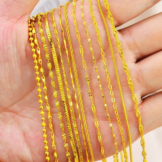 Women's Vietnam Alluvial Gold No Color Fading Necklaces