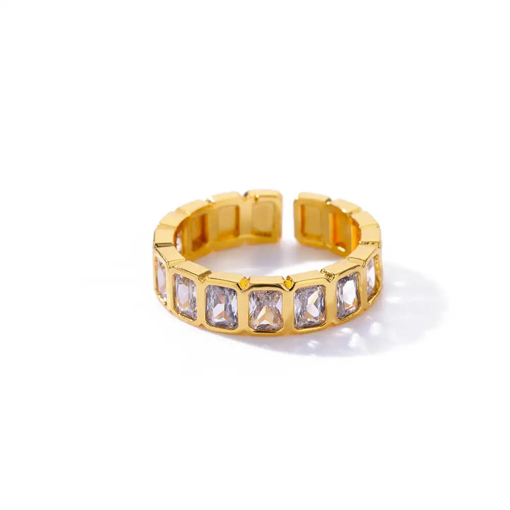 Women's Color Zircon Gold Personalized Simple High Rings