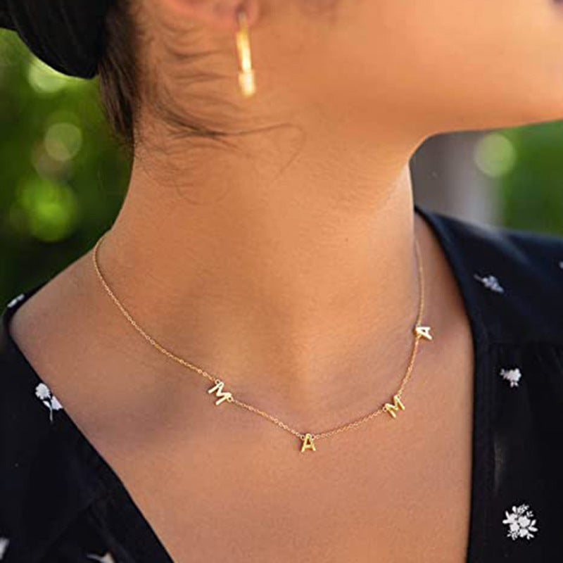 Letter Gold-plated Jewelry Thanksgiving Ladies Clavicle Necklaces