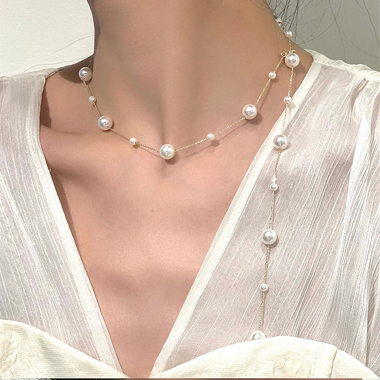 Pearls Female Simple Personalized Graceful Fashionable Clavicle Chain Cold Necklaces