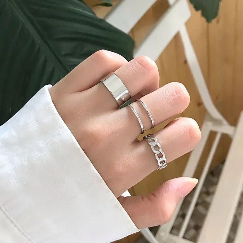 Women's Retro Open Hip Hop Suit Cold Style Rings