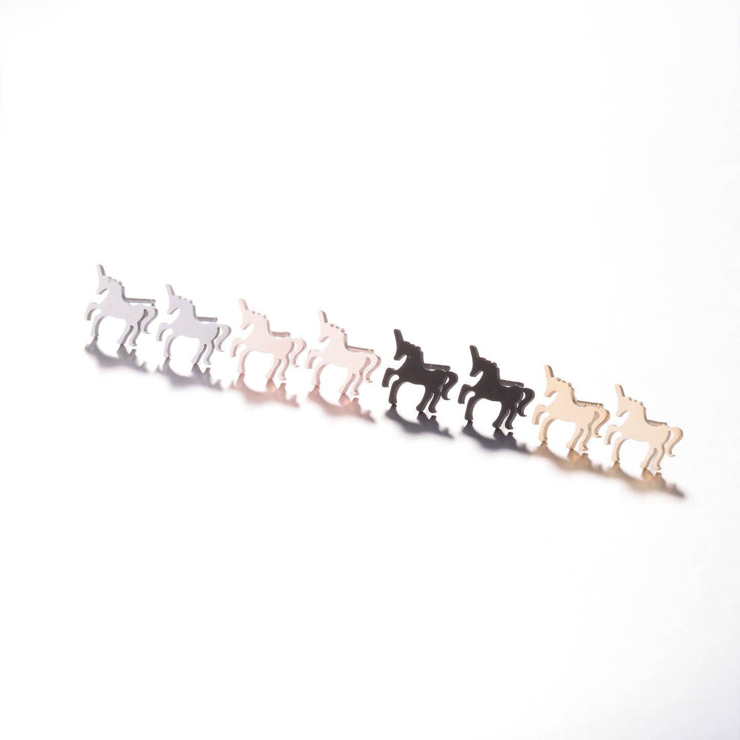 Women's Stainless Steel Geometric Gesture Love Heart Stud Earrings
