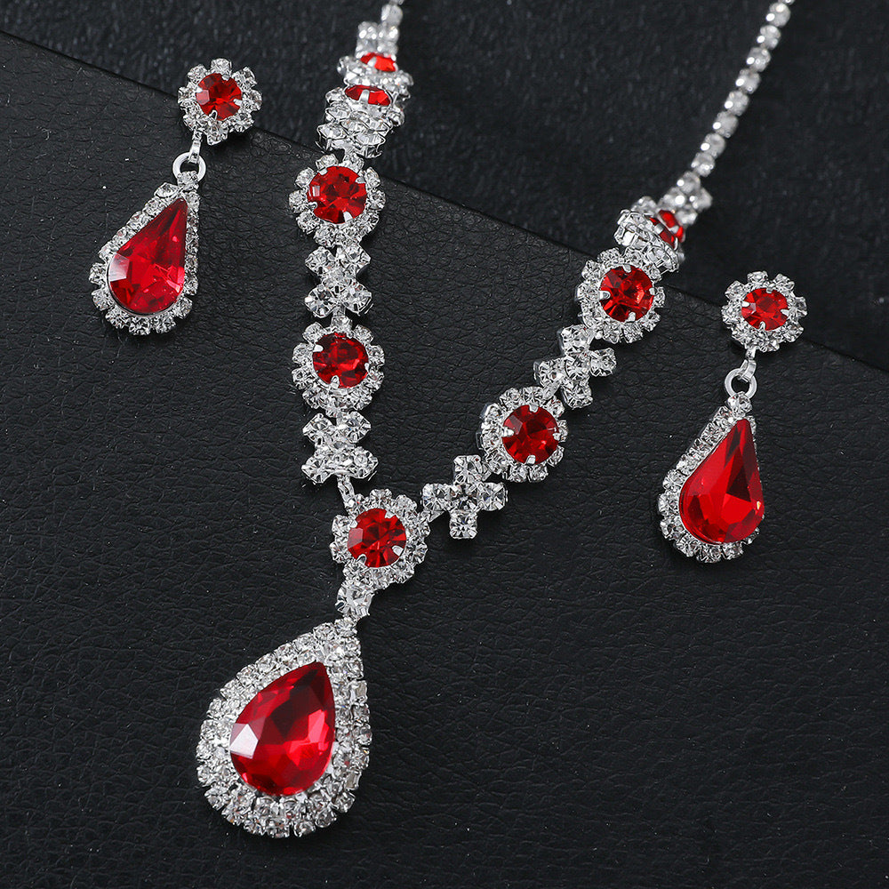 Drop-shaped Ink Blue Suite Claw Chain Jewelry Set