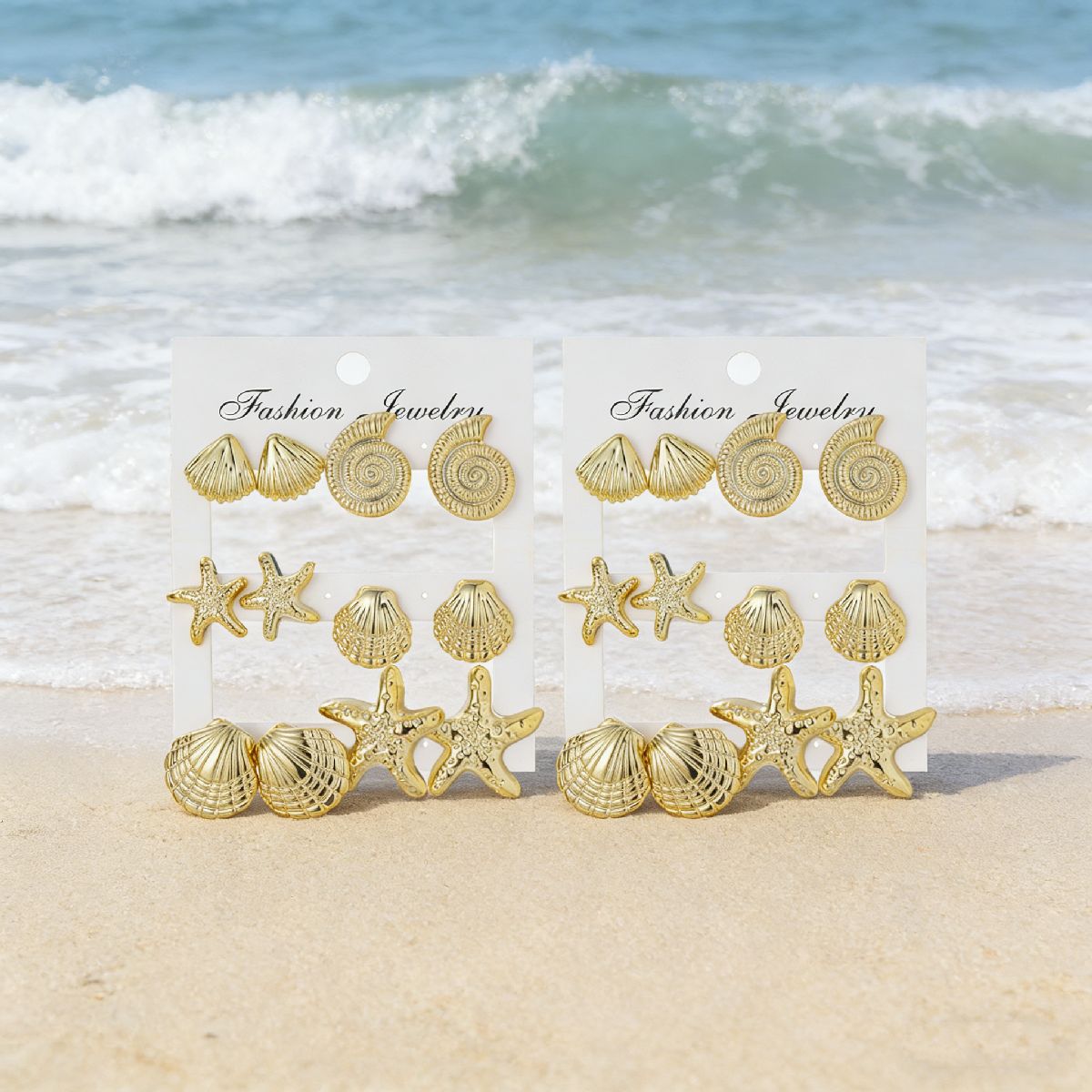 Women's Fashion High-grade Flower Starfish Heart Geometric Simple Match Stud Earrings