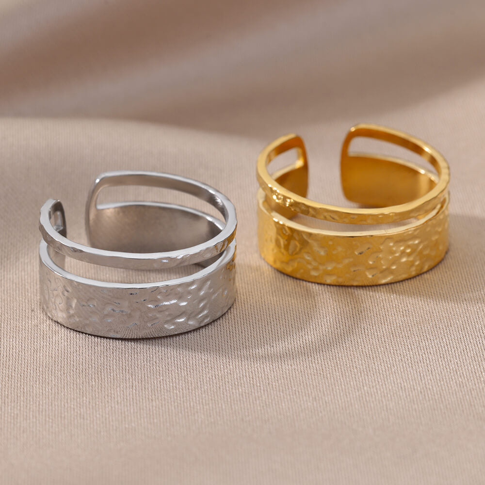 Women's & Men's Wind Stainless Casting Gold Plated Ornament Rings