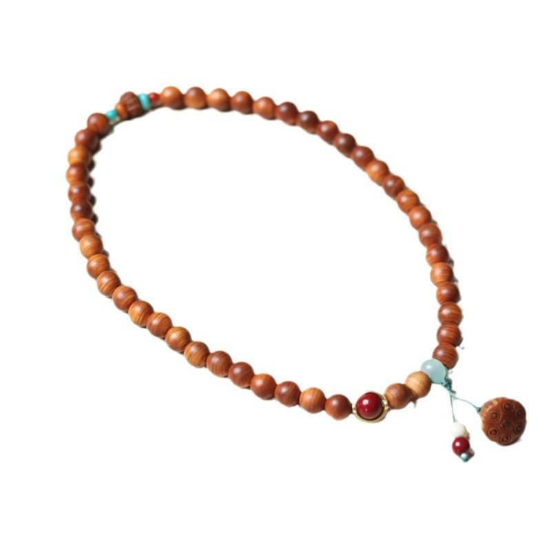 Women's & Men's Double With Agate Boxwood Lotus Canopy Bracelet