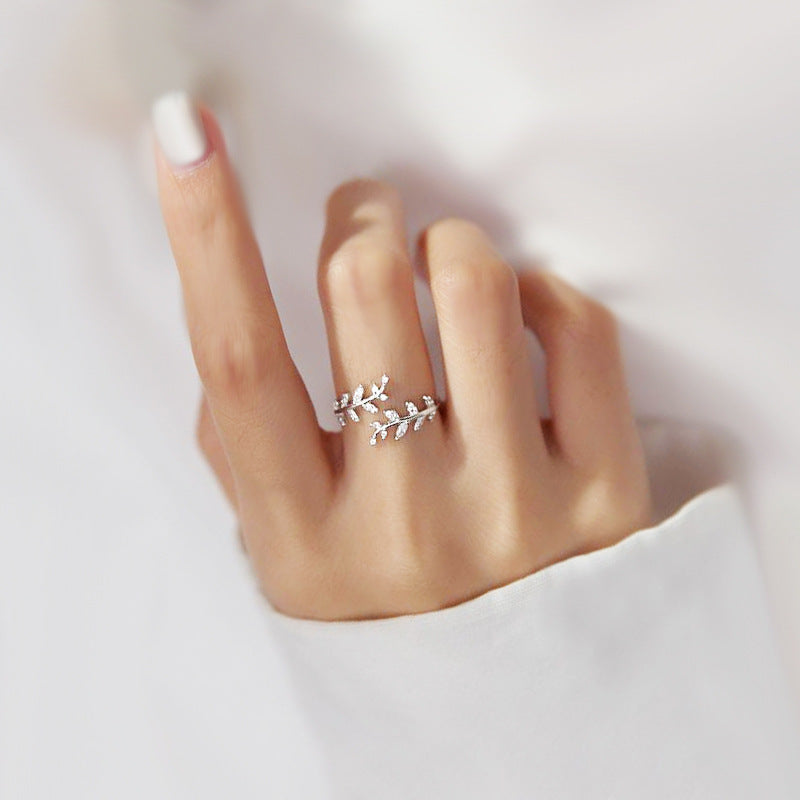 Women's Opening Fresh Temperament Branch Buds Index Ring