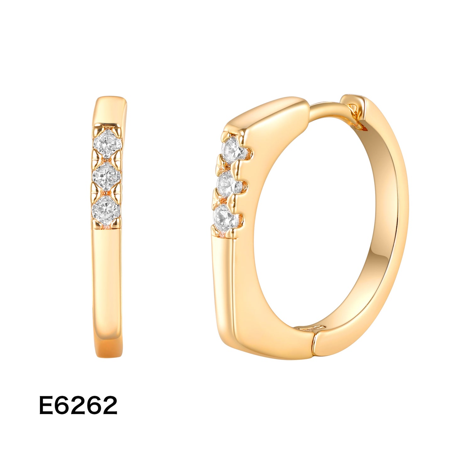 Gold Zircon Temperament Ear Clip Light Earrings