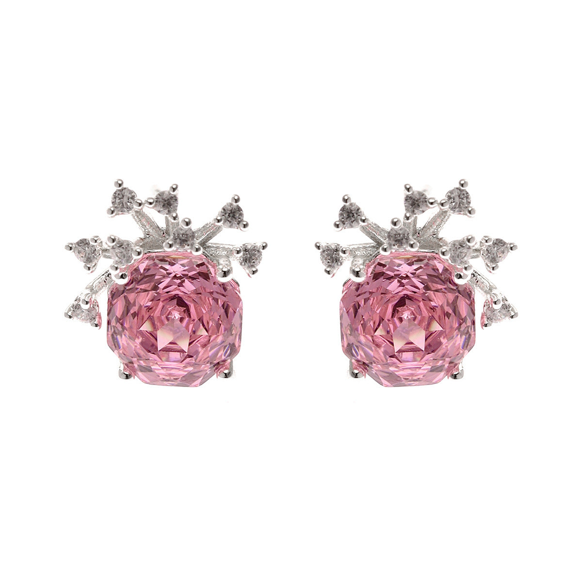 Summer Colorful Millennium Rose Cut Zircon Light Luxury Earrings