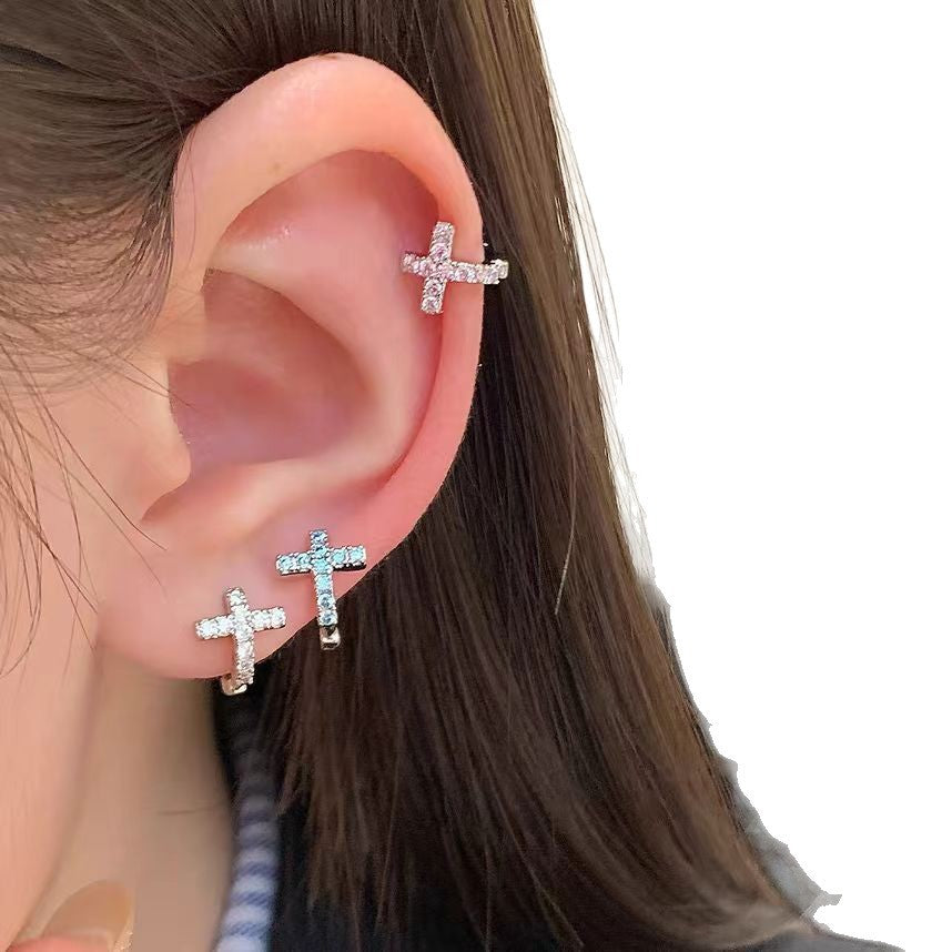 Women's Edge Ear Bone Sleeping No Need To Take Off Straight Stud Earrings