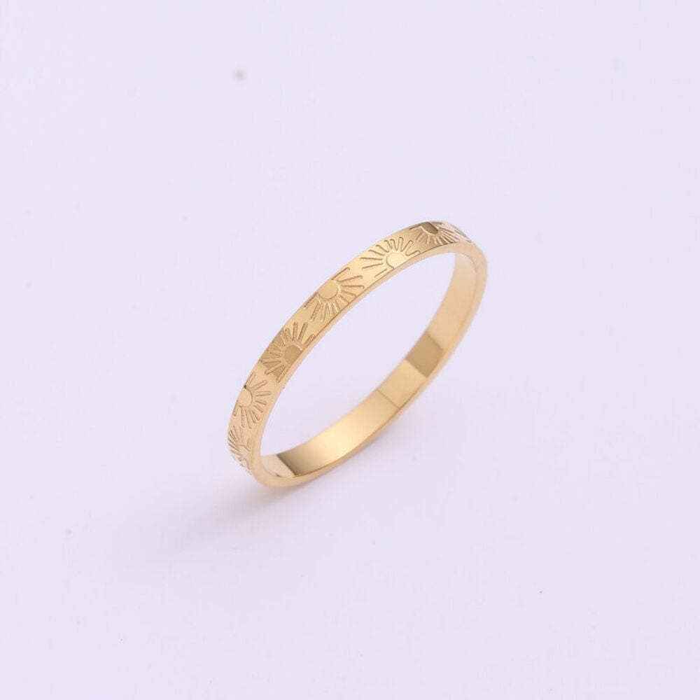Narrow Corrosion Sunflower Little Finger Quantity Rings