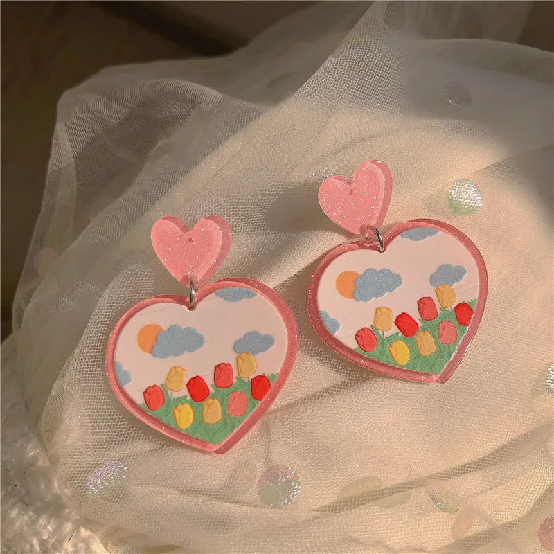 Dopamine Ear Clips Color Temperament Teenage Stud Earrings