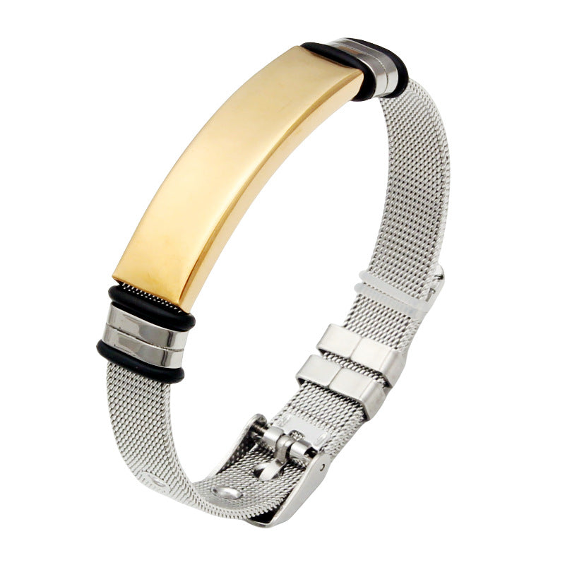 Women's & Men's Trendy Adjustable Strap Design Couple Hand Jewelry Stainless Bracelets