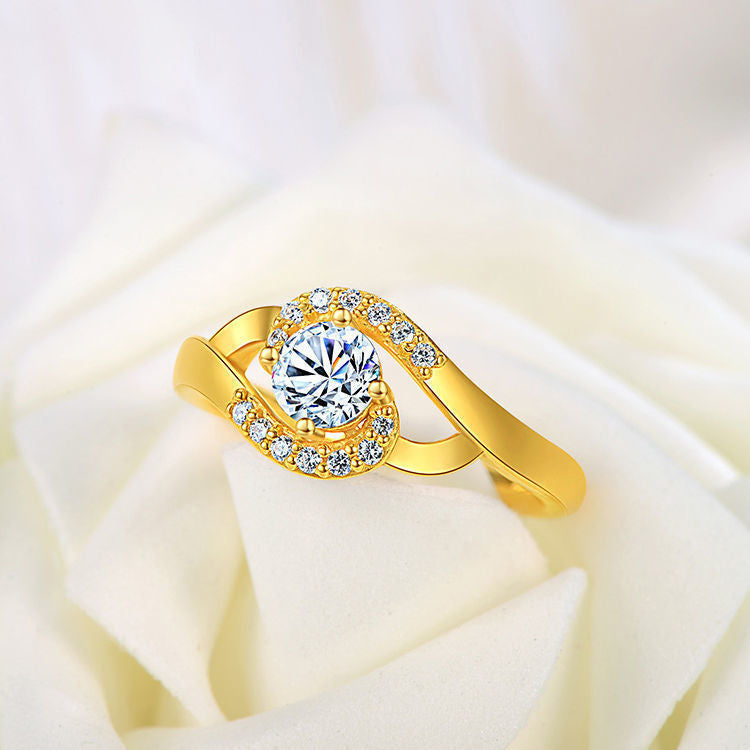 Gold Lucky Four-leaf Clover Opening Adjustable Rings