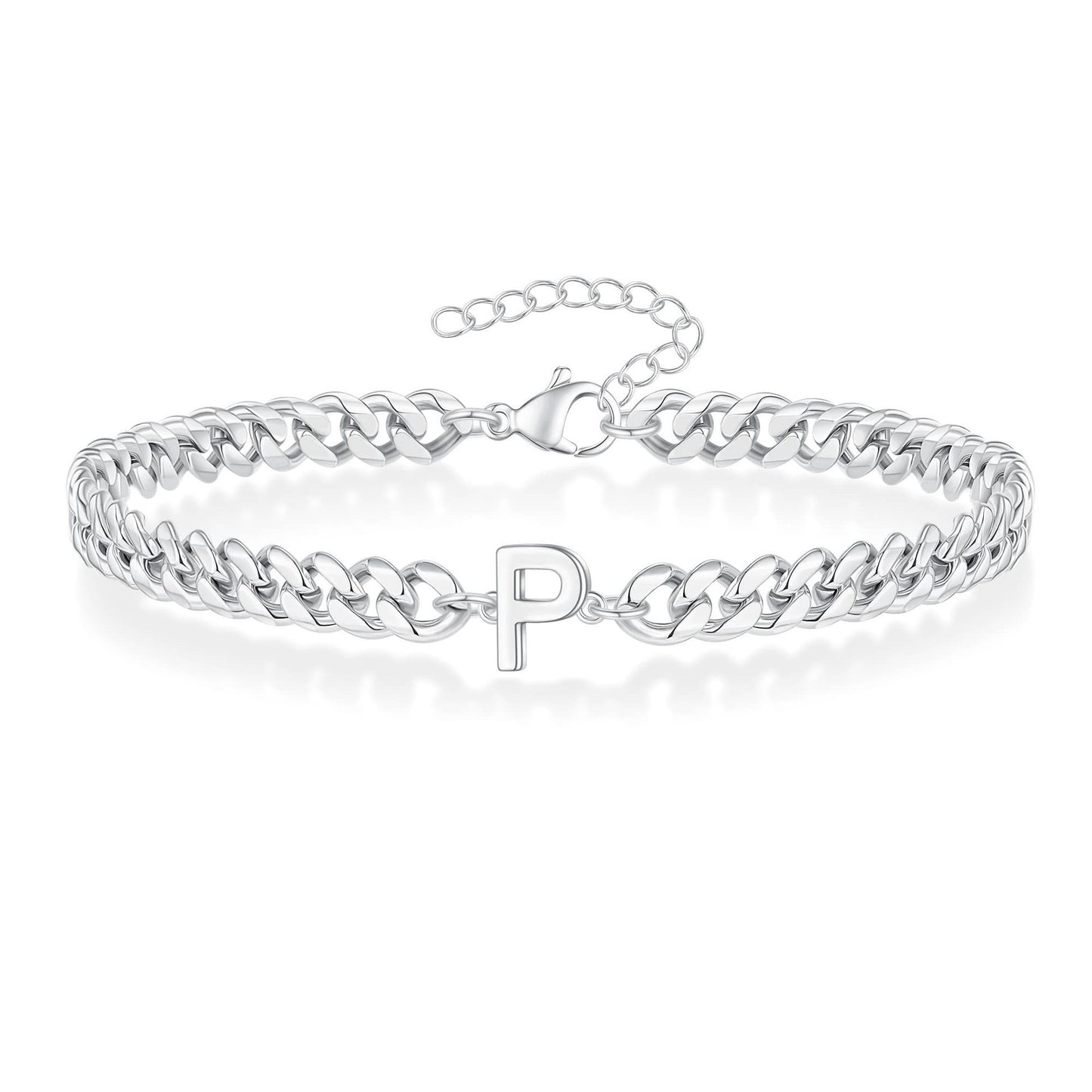 Men's English Initial Letter Stainless Steel Couple Bracelets