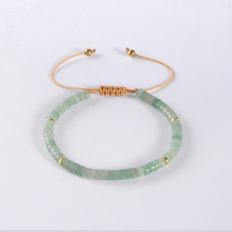Women's & Men's Natural Stone Spacer Beads Hand Weaving Bracelet
