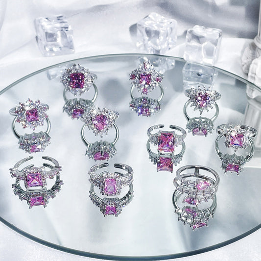 Diamond Love Open-end Zircon Female French Rings