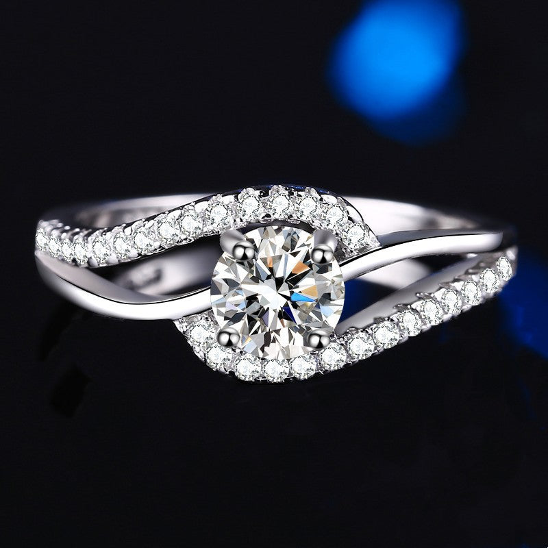 Women's Live Broadcast Color Diamond Artificial Curve Full Rings