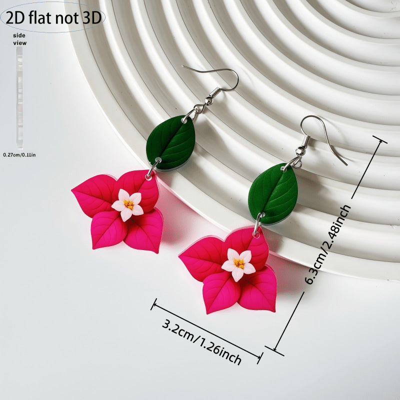 Leaf Double-sided Acrylic Spring Fresh Natural Earrings