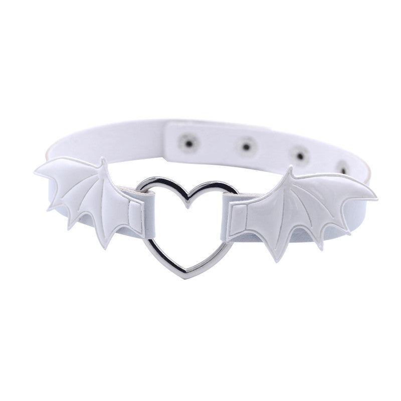 Skin Peach Heart Love Bat Wings Devil Necklaces