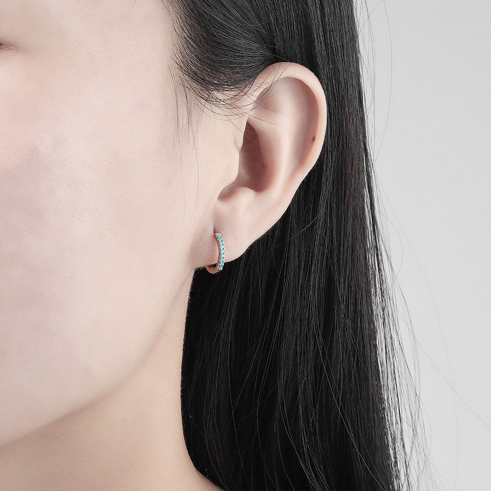 Women's Style Turquoise Zircon Gold-plated Ear Clip Hip Earrings