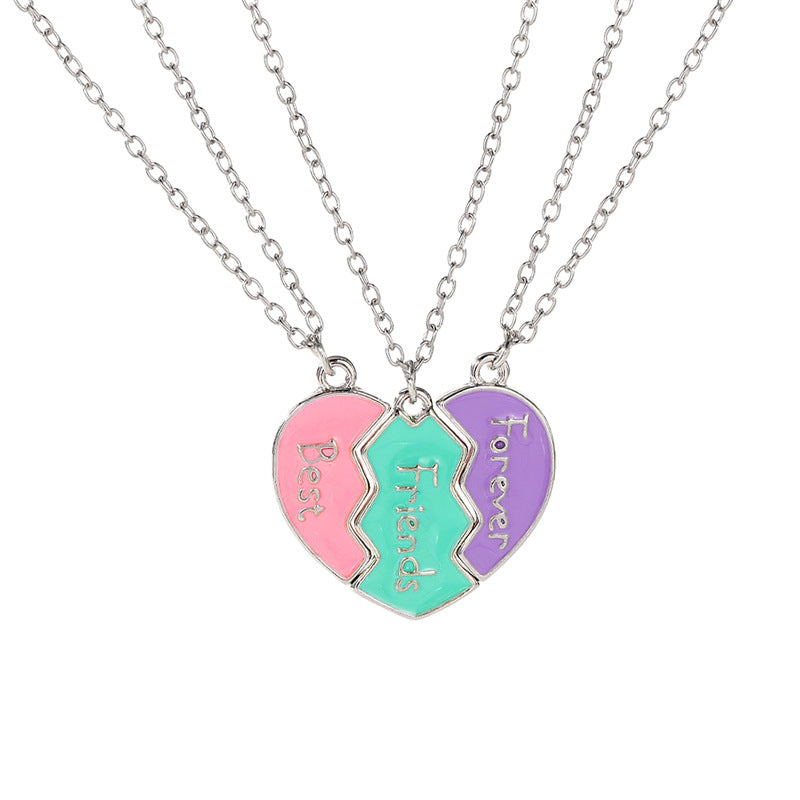 Fashion Personality Heart-shaped Good Friends Girlfriends Necklaces