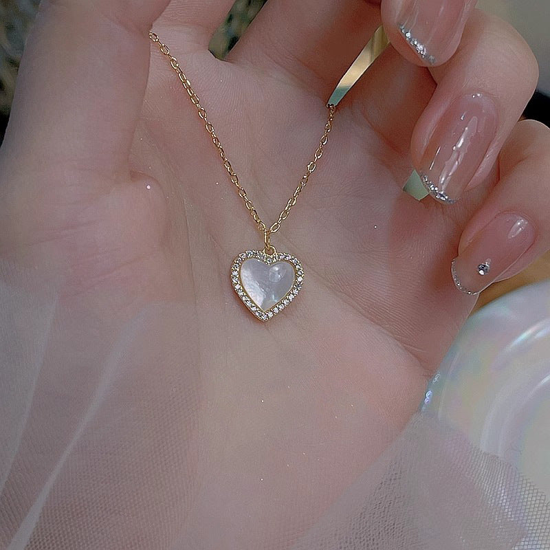 Heart French Style Retro Easy Matching Elegant Natural Shell Shaped Necklaces