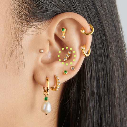 Flat Head Push Piercing Thread Cartilage Earrings