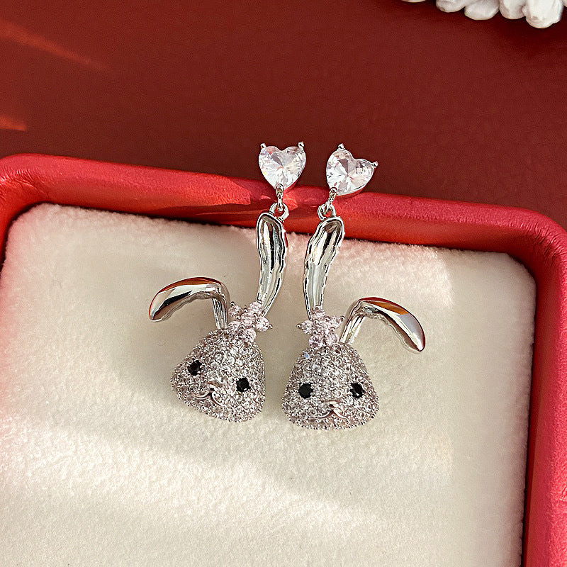 Needle Korean Style Graceful Personality Zircon Earrings