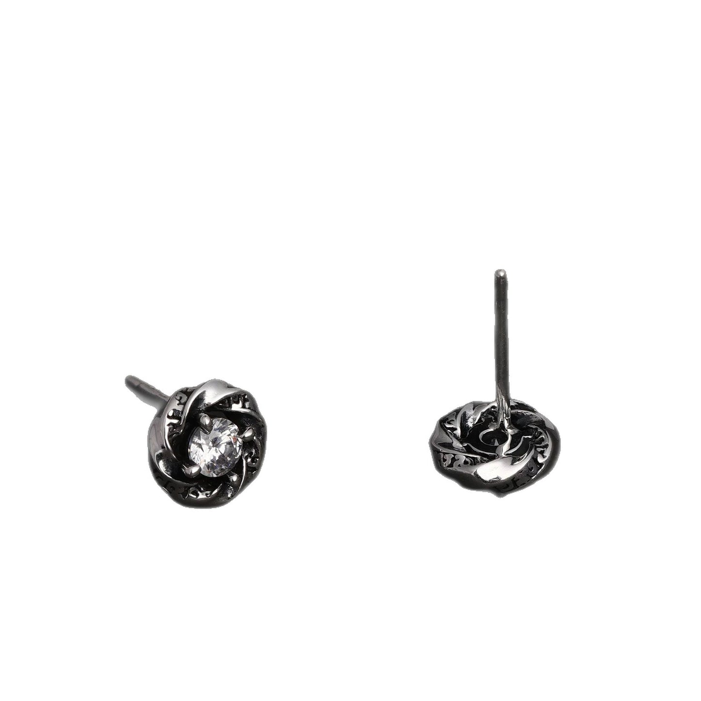 Men's Mobius Fashionable Personalized Cold Style Rhinestone Zircon Stud Earrings