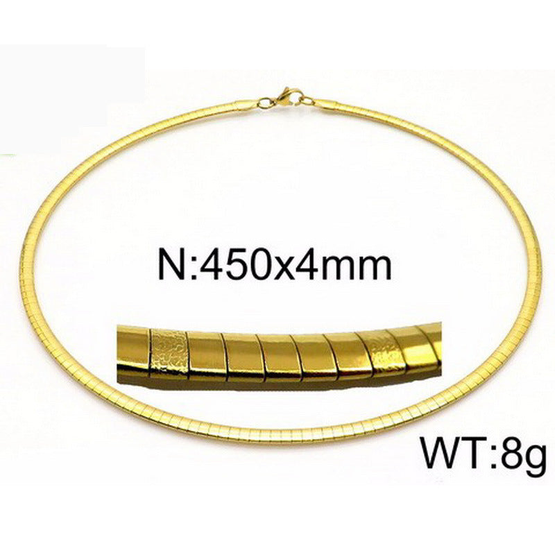 Women's & Men's Fashion Titanium Steel Simple Popular Round Gold Necklaces