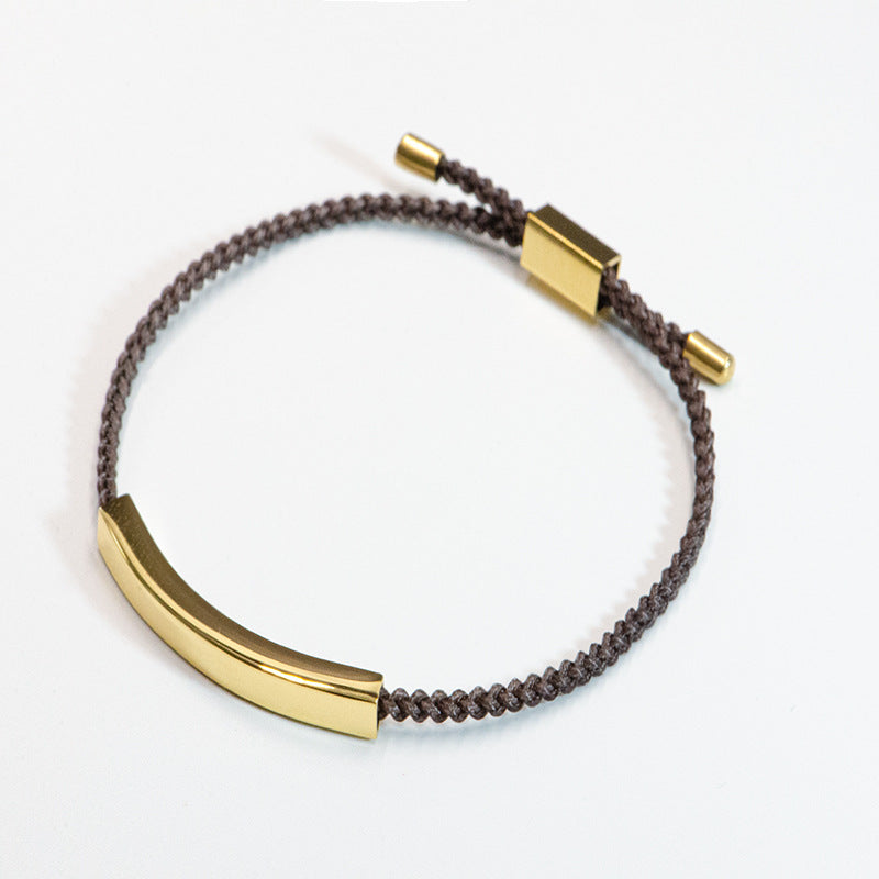 Steel Engraved Hollow Tube Couple Adjustable Inspirational Bracelets