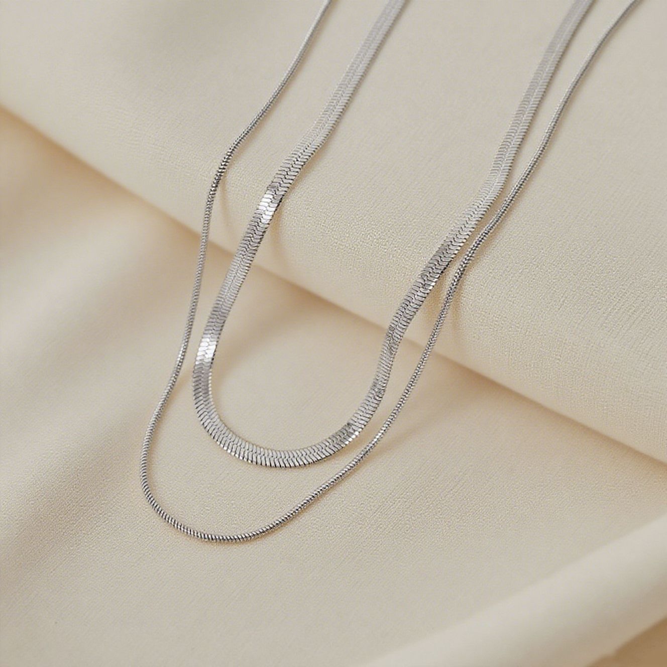 Titanium Female Like Flat Snake Hip Necklaces