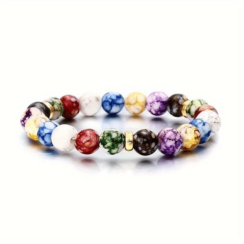 Women's & Men's Colorful Volcanic Rock Woven String Beads Crafts Bracelet