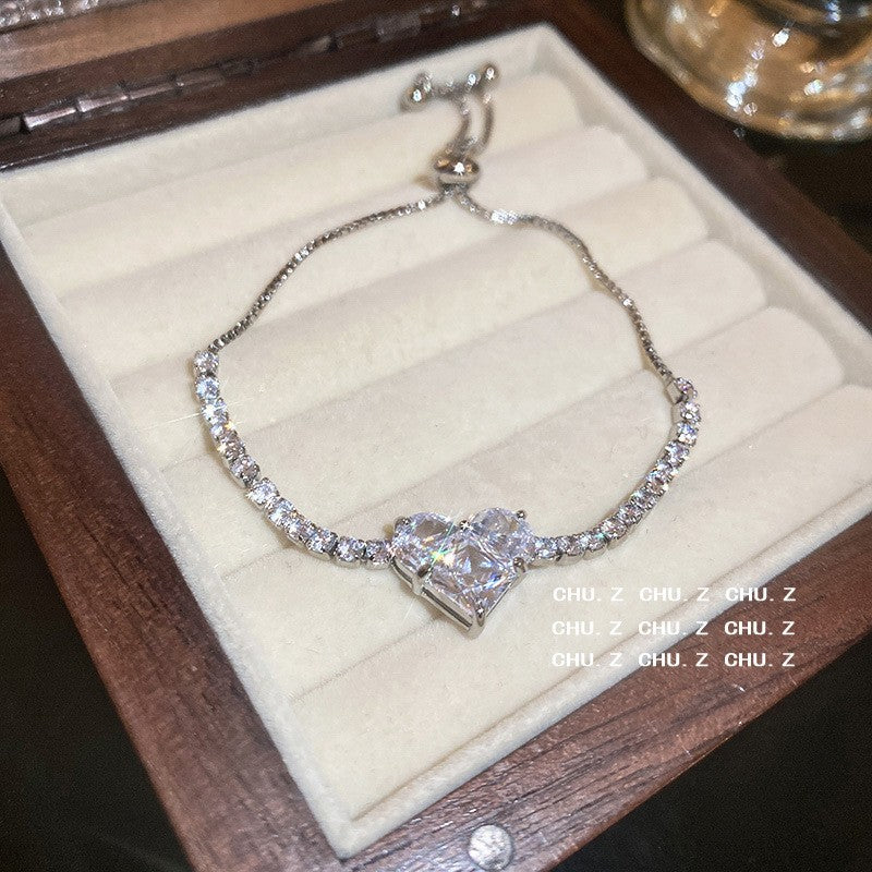 Korean Style Elegant Micro Inlaid Zircon Niche Pull Adjustable Bracelets