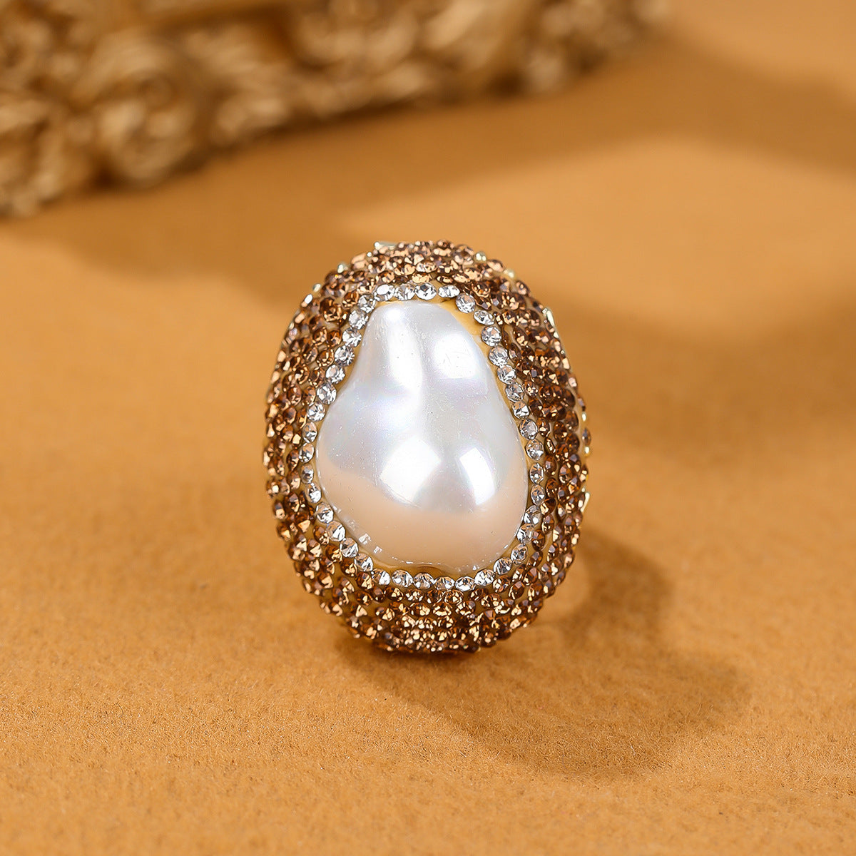 Women's Shell Pearls Clay Wide Open Adjustable Ring