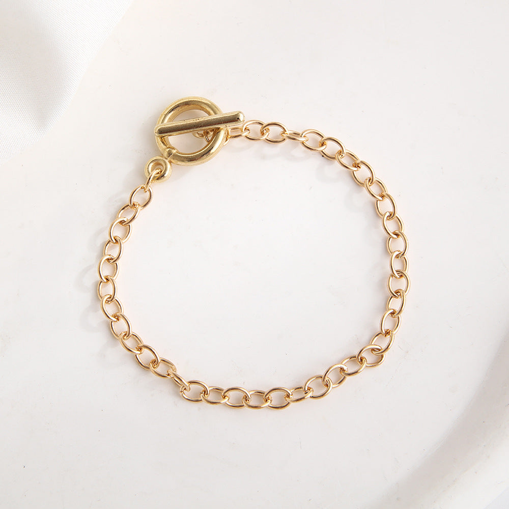 Women's Fashion Geometry Pattern Buckle Round Metal For Bracelet