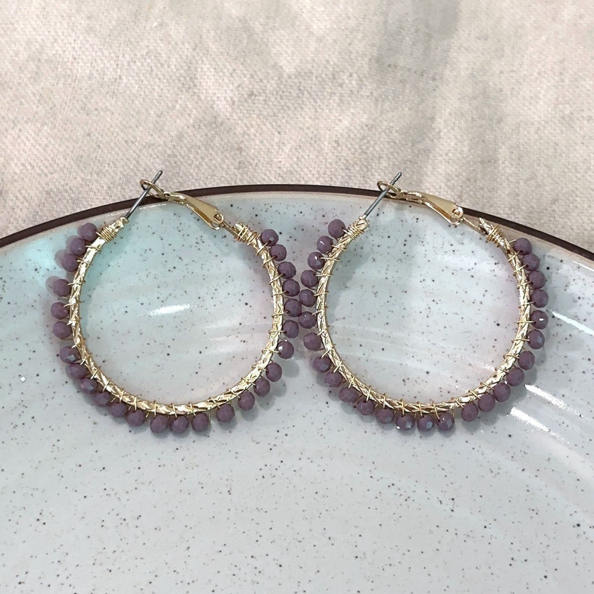 Drop-shaped Handmade Woven Crystal Beaded Bohemian Earrings