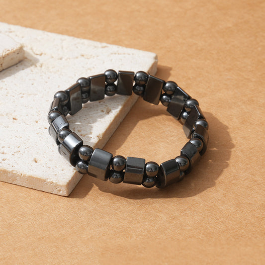 Haematite Magnet Ethnic Style Half Moon Bracelets