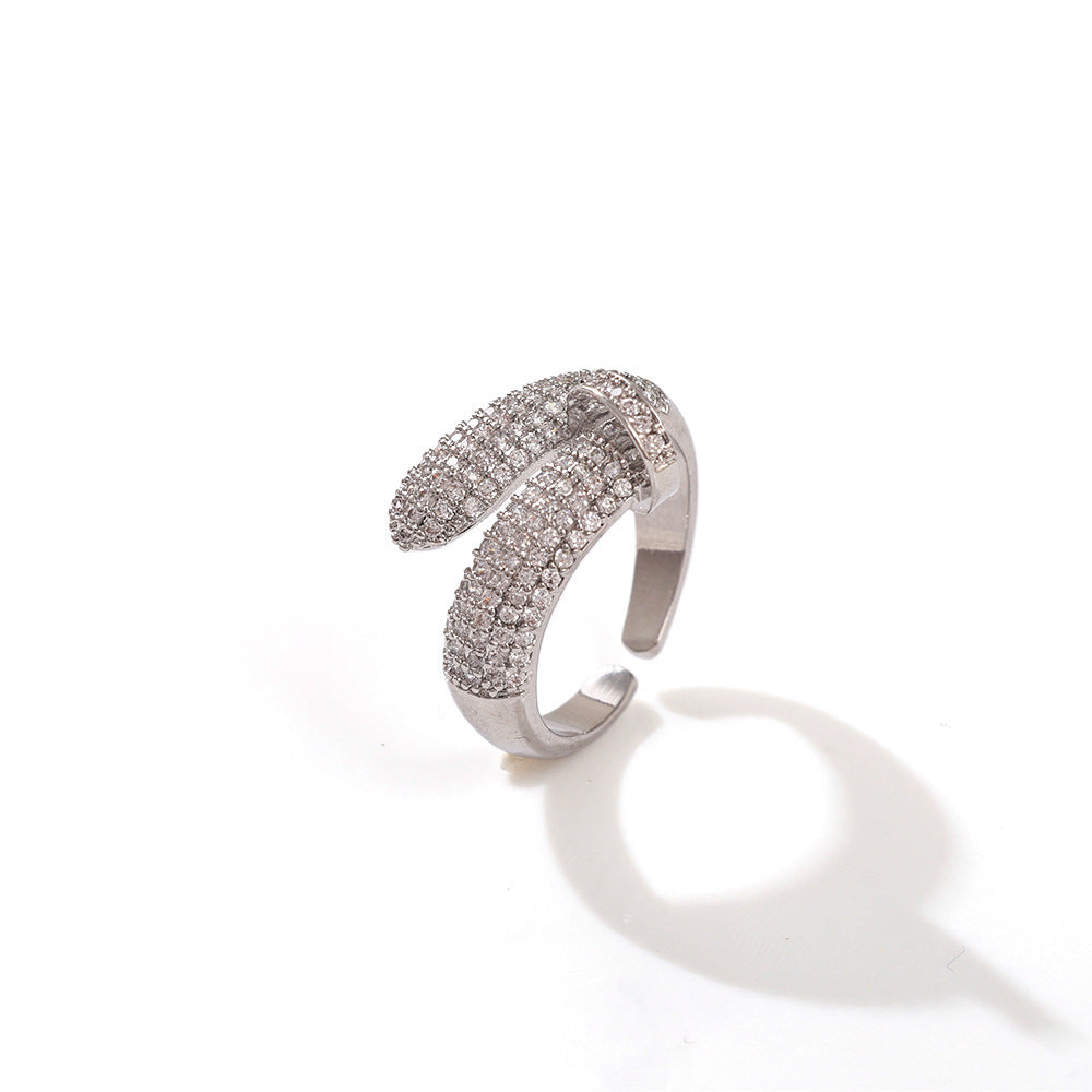 Diamond Open Light Luxury Minority Design Ring