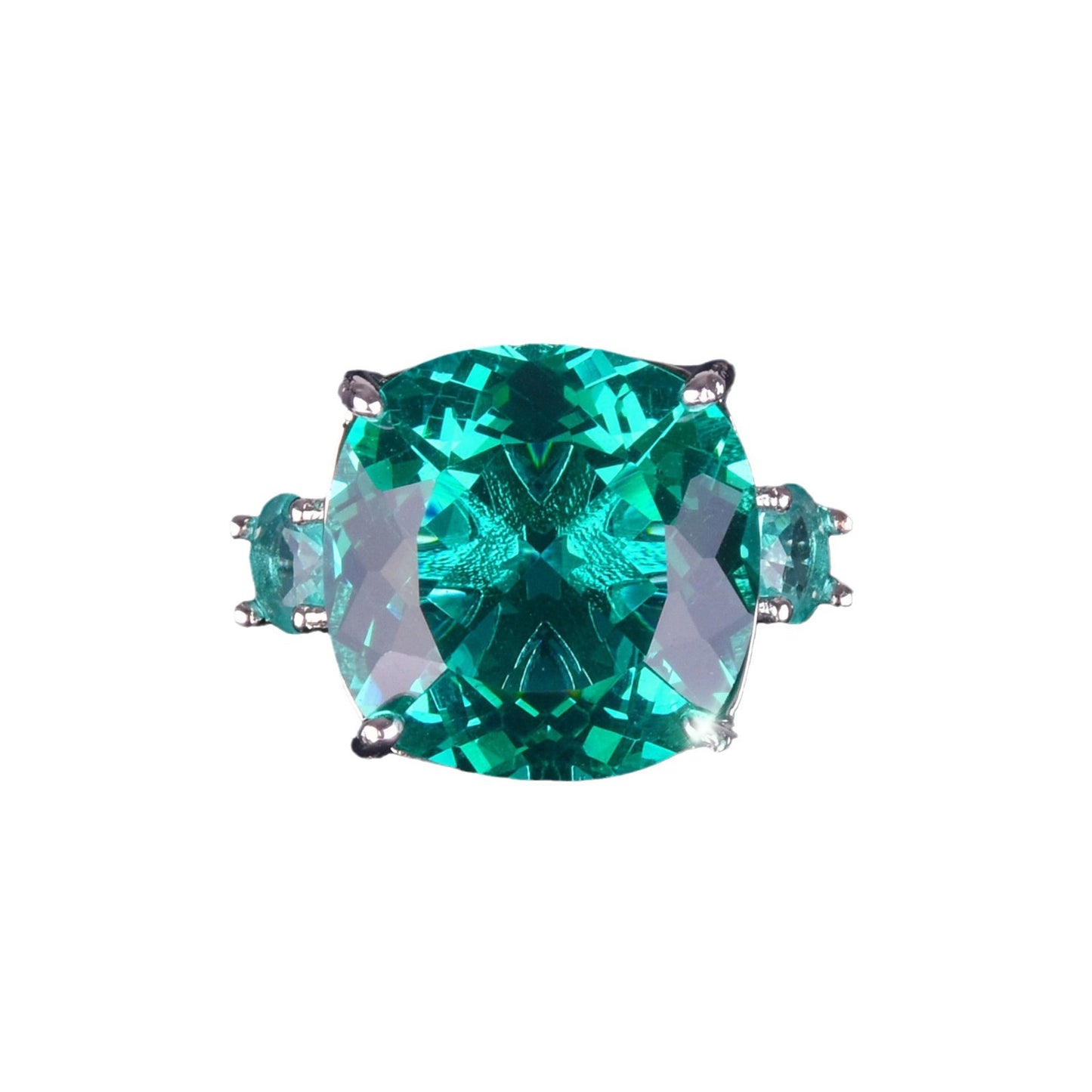 Women's Live Streaming Imitation Paraiba Luxury Full Diamond Redstone Jewelry Set