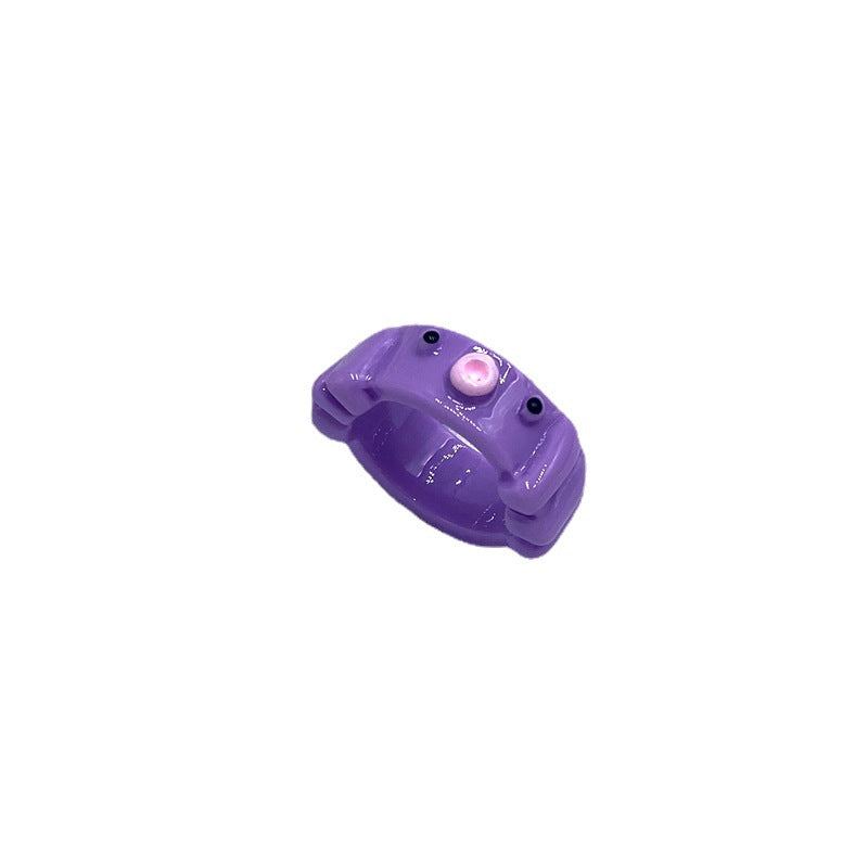Octopus Resin Acrylic Macaron Color Cartoon Unique Rings