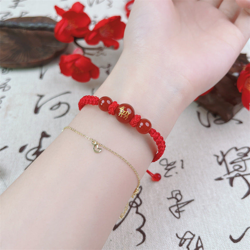 Horse Zodiac Red Rope Anniversary Year Carrying Strap Rabbit Rat Bracelet