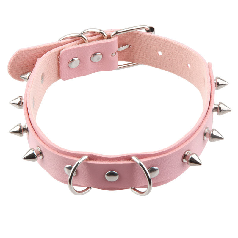 Fashion Creative Punk Exaggerated Leather Rivet Collar
