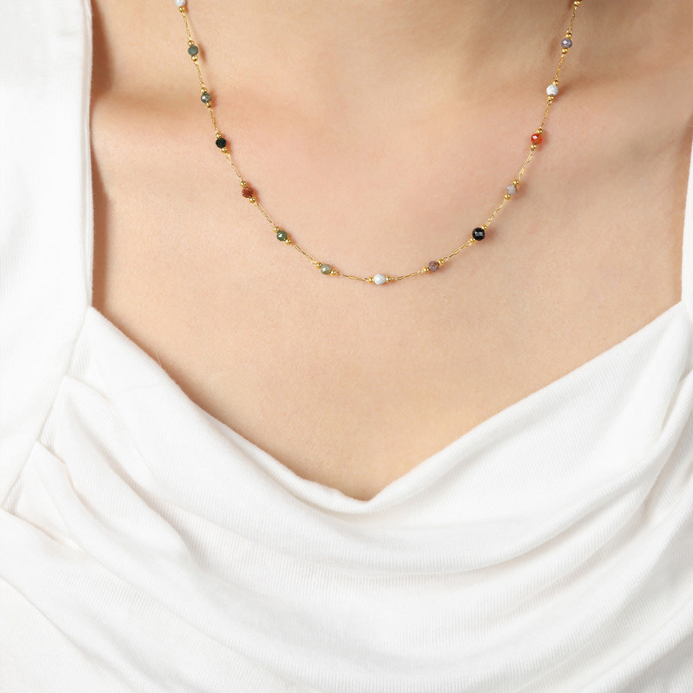 Minimalist Style Fashion Personality Geometric Mix Match Natural Stone Beaded Jewelry Set