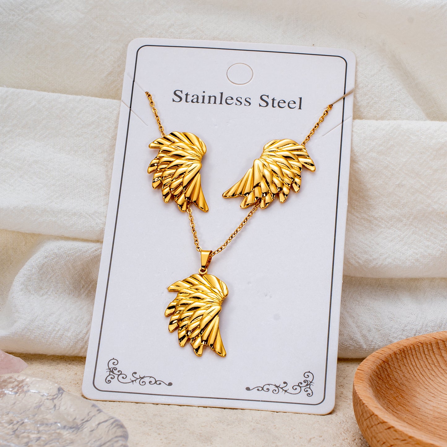 Fashion Personality Stainless Steel Light Luxury Jewelry Set