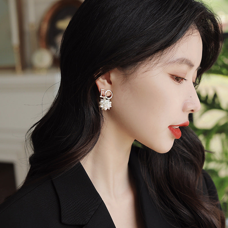 Letter Flower Affordable Luxury Style Niche Design High Sense Fashionable Rings