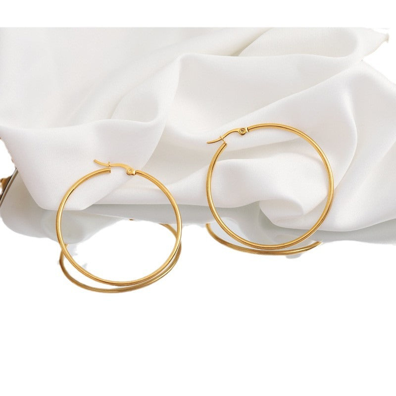 Women's & Men's Fashion Classic Stainless Steel Trendy Round Earrings